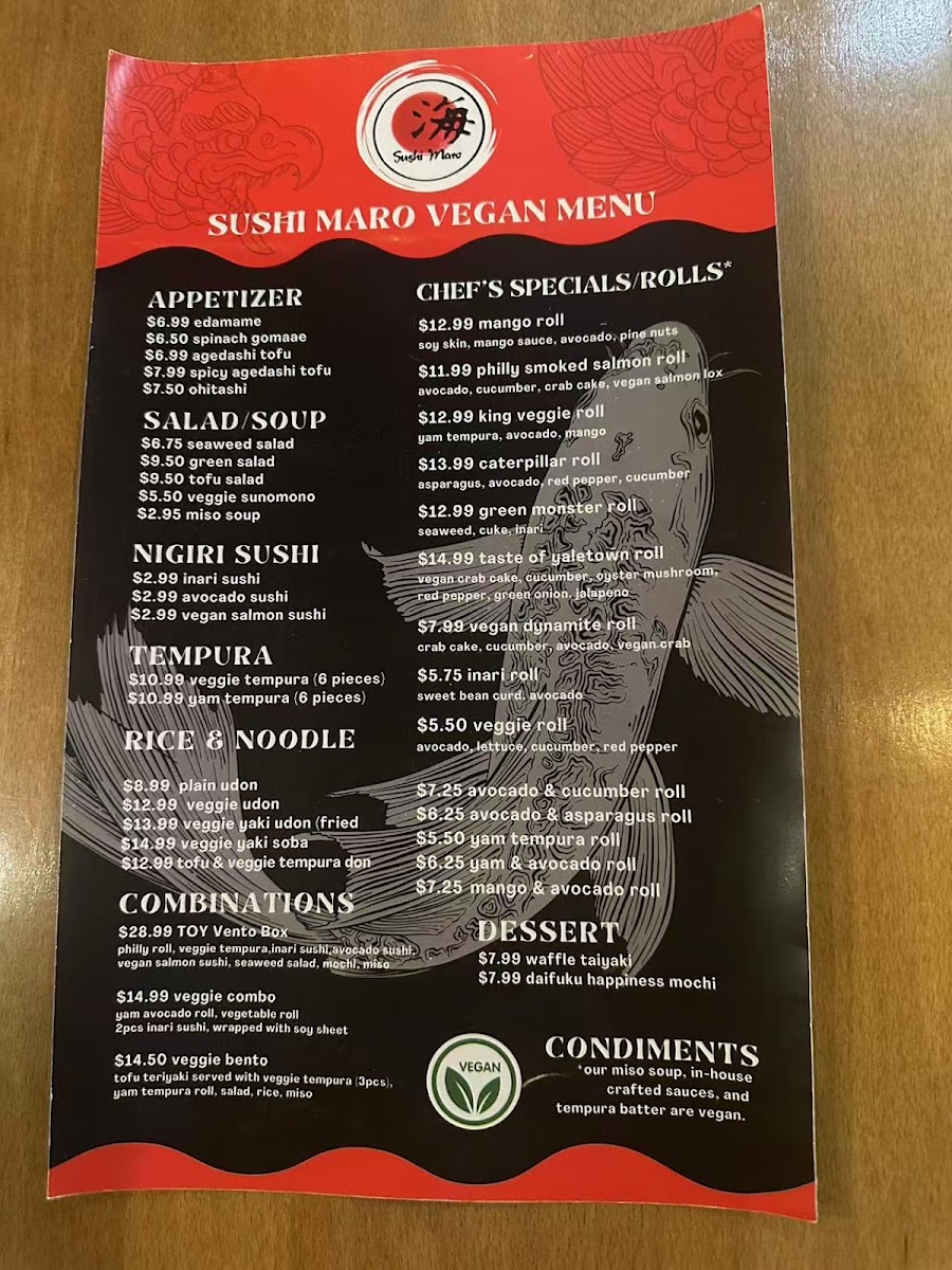 Sushi Maro Japanese Restaurant Menu - Image 1