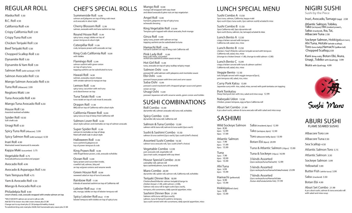 Sushi Maro Japanese Restaurant Menu - Image 6